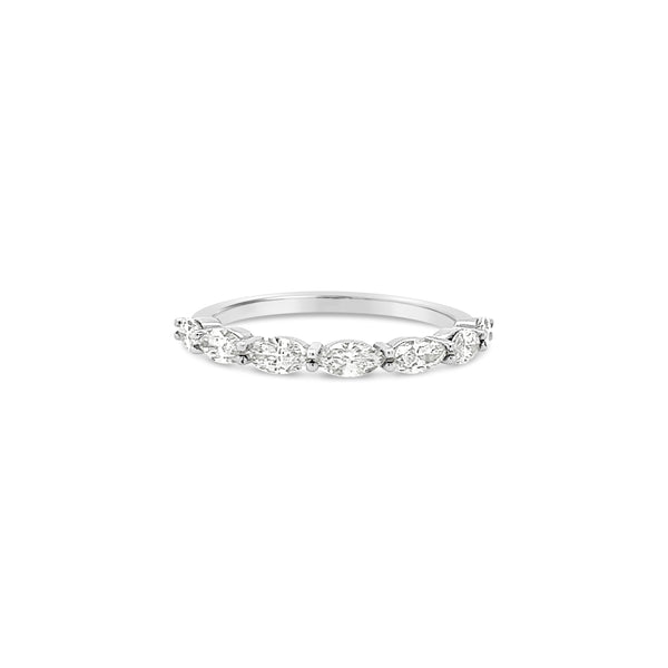 Marquise Diamond Sideways Half Eternity Ring