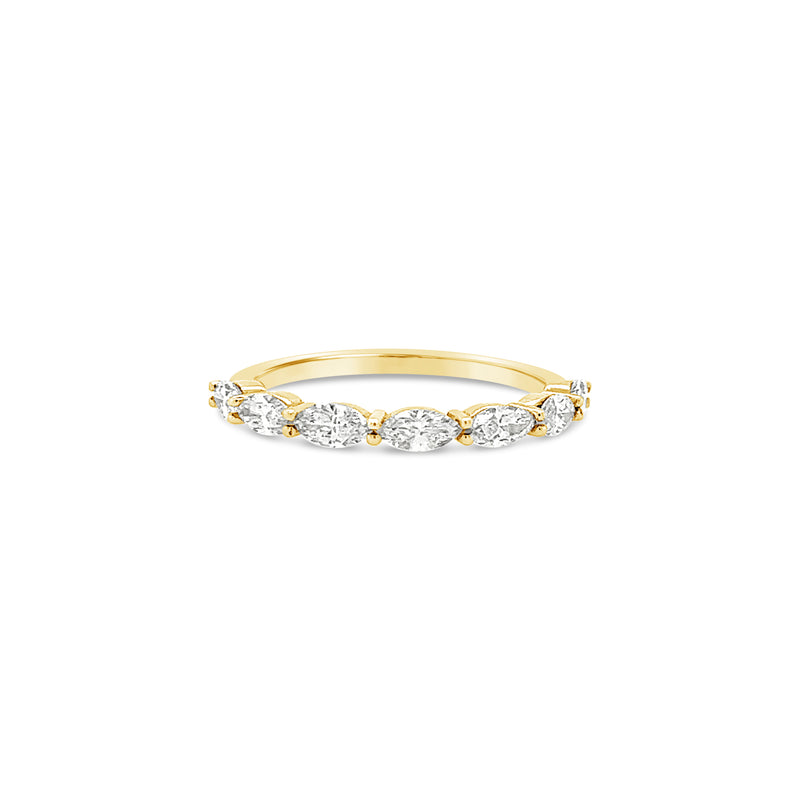 Marquise Diamond Sideways Half Eternity Ring