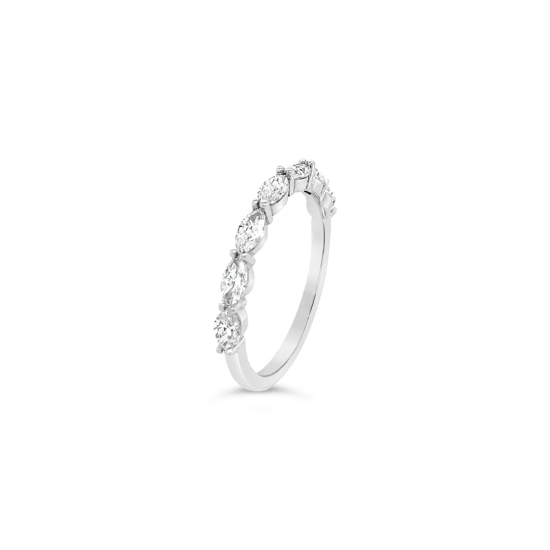 Marquise Diamond Sideways Half Eternity Ring