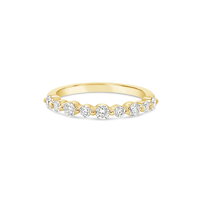 Single Claw Diamond Half Eternity Ring