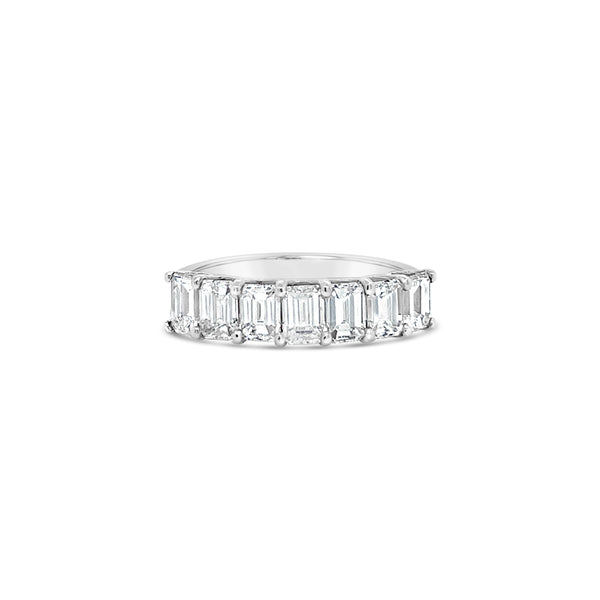 Emerald Diamond Half Eternity Ring