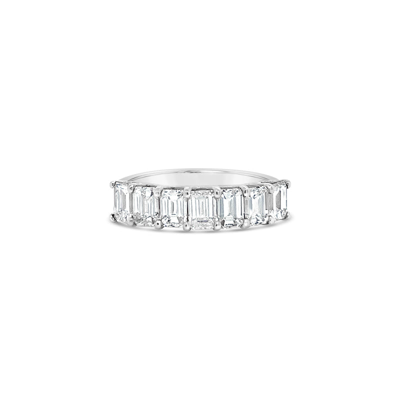 Emerald Diamond Half Eternity Ring