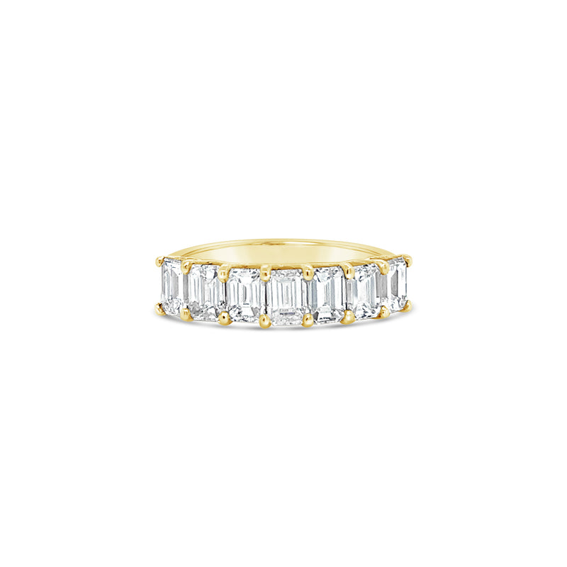 Emerald Diamond Half Eternity Ring