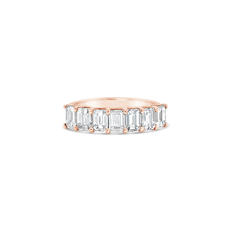 Emerald Diamond Half Eternity Ring