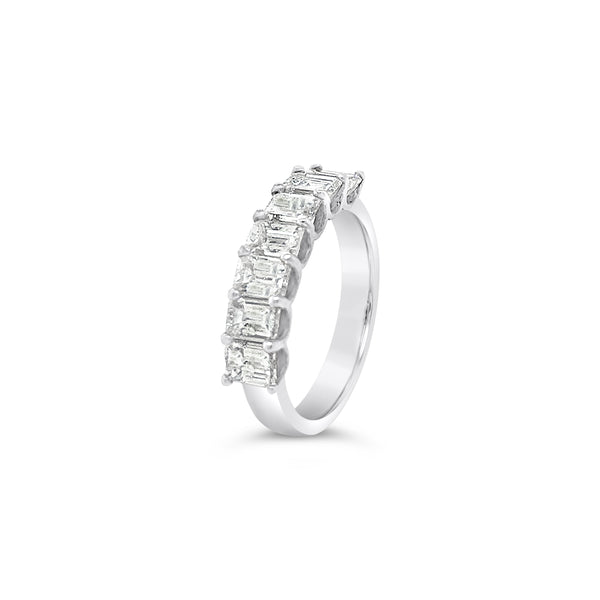 Emerald Diamond Half Eternity Ring