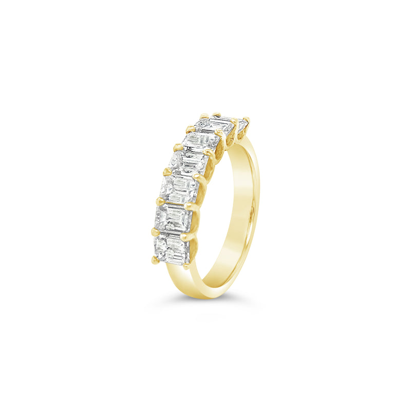 Emerald Diamond Half Eternity Ring