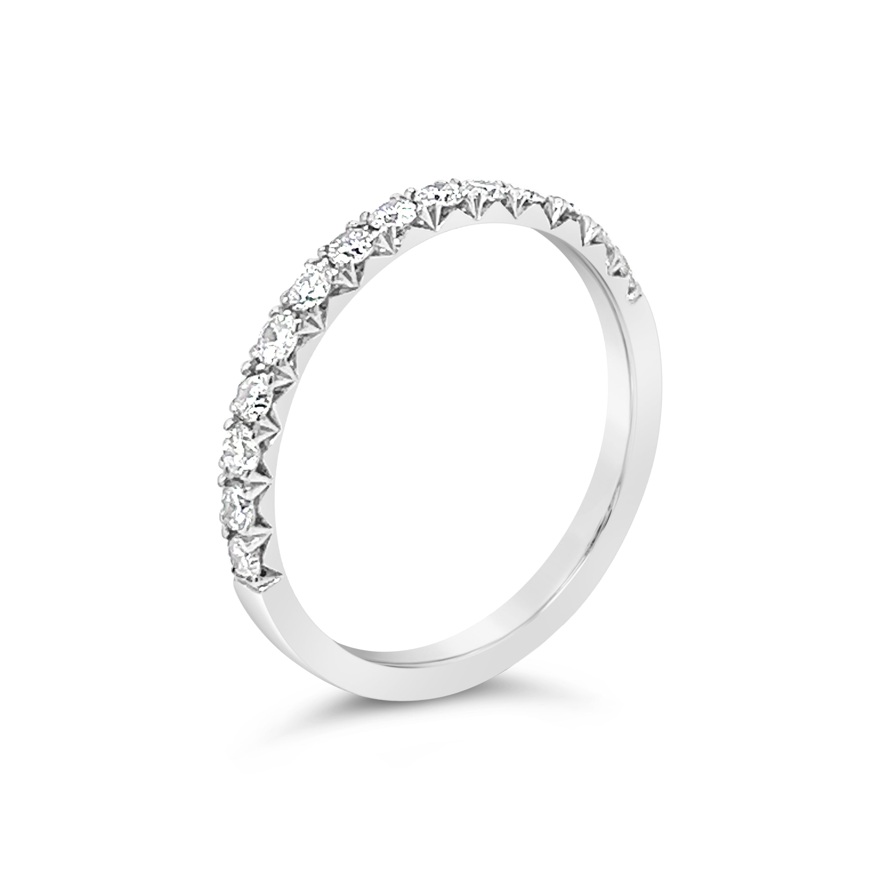 French Cut Diamond Half Eternity Ring