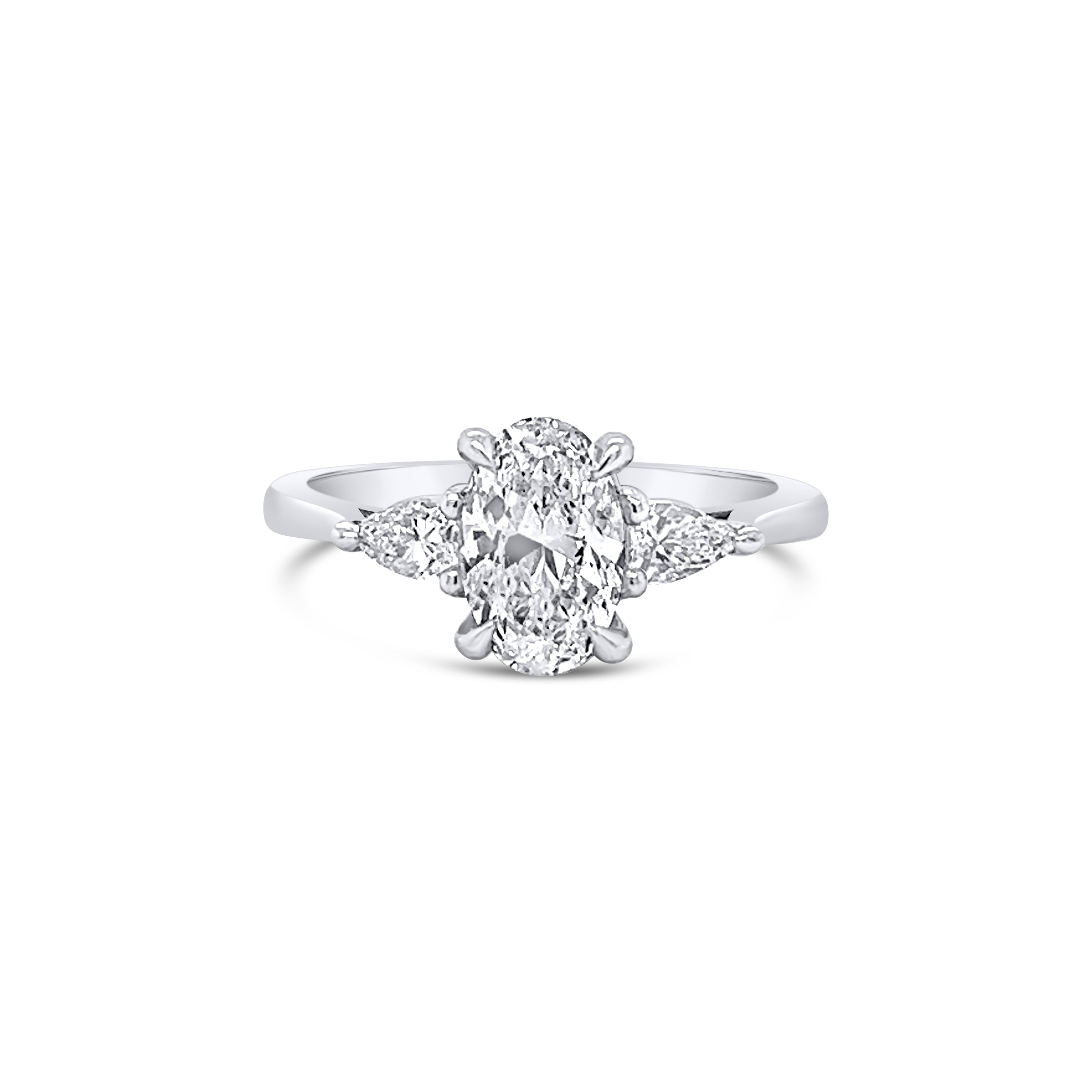 1.01ct Oval side stone ring