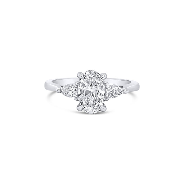 1.01ct Oval side stone ring