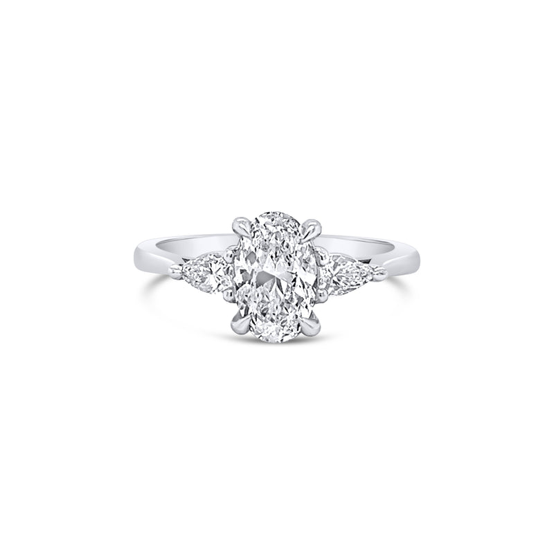 1.01ct Oval side stone ring