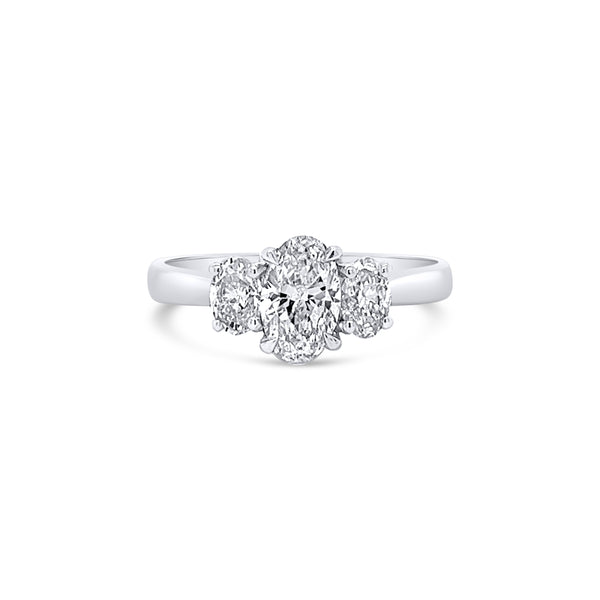 0.70ct Oval Trilogy Ring