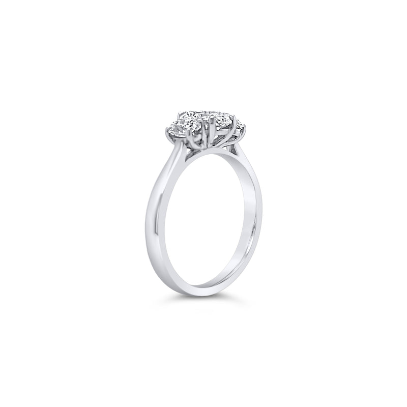 0.70ct Oval Trilogy Ring