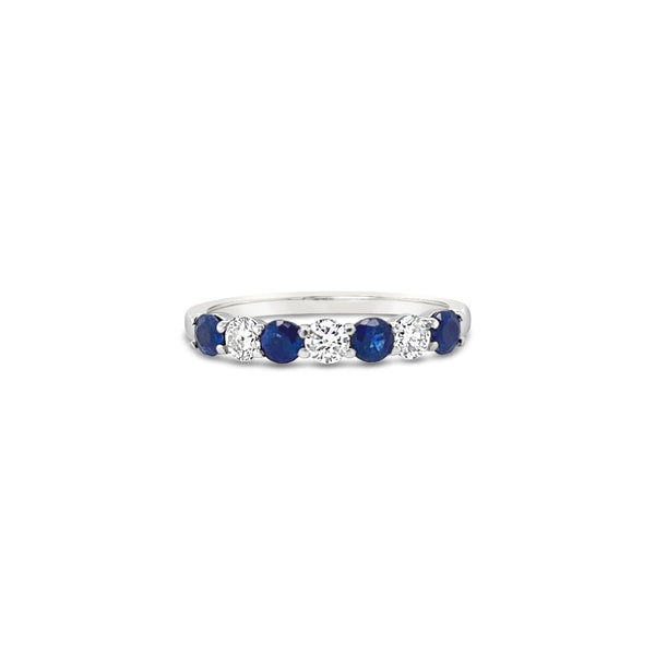 Blue Sapphire & Diamond Eternity Ring