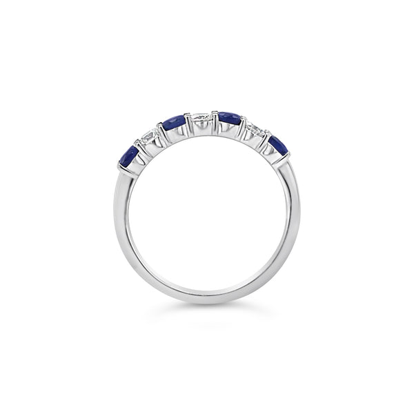 Blue Sapphire & Diamond Eternity Ring
