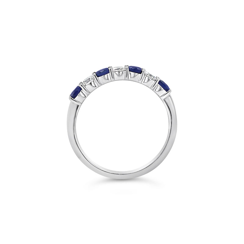 Blue Sapphire & Diamond Eternity Ring