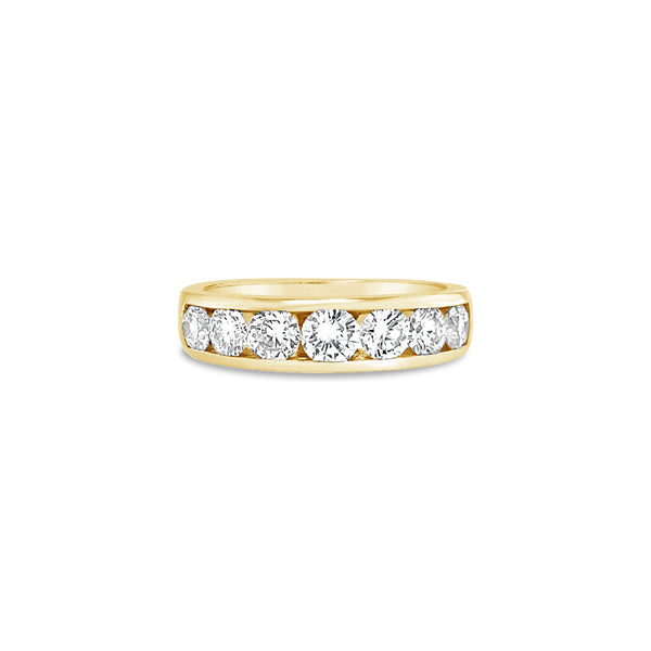 Round Diamond Channel Eternity Ring 18k Gold