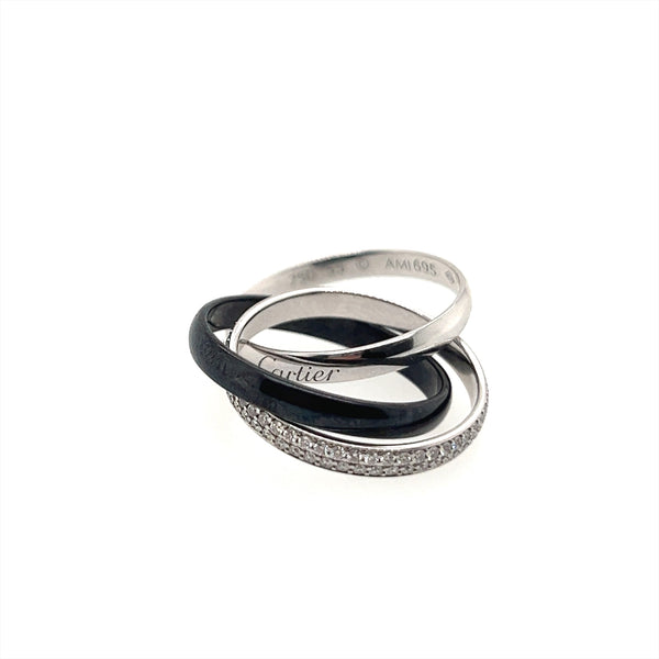 Pre-Owned Cartier Trinity Ceramic Ring, Size 55