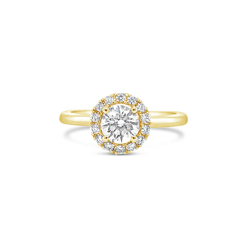 Poppy Round Halo Ring