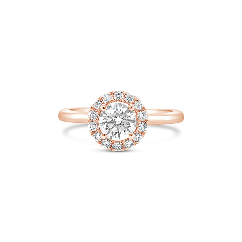 Poppy Round Halo Ring