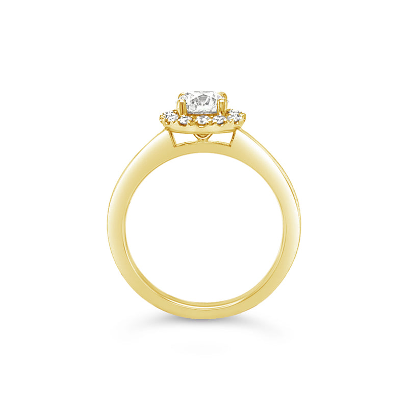 Poppy Round Halo Ring