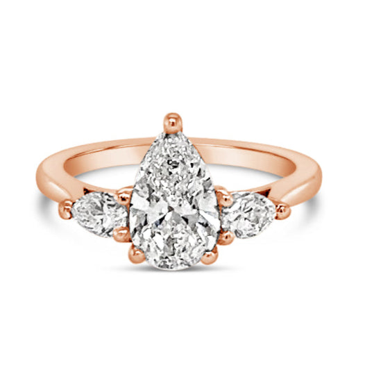 Bluebell Pear Cut Three Stone Diamond Ring