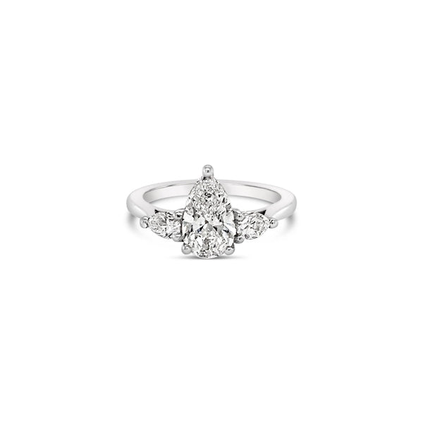 1.16ct Pear side stone ring