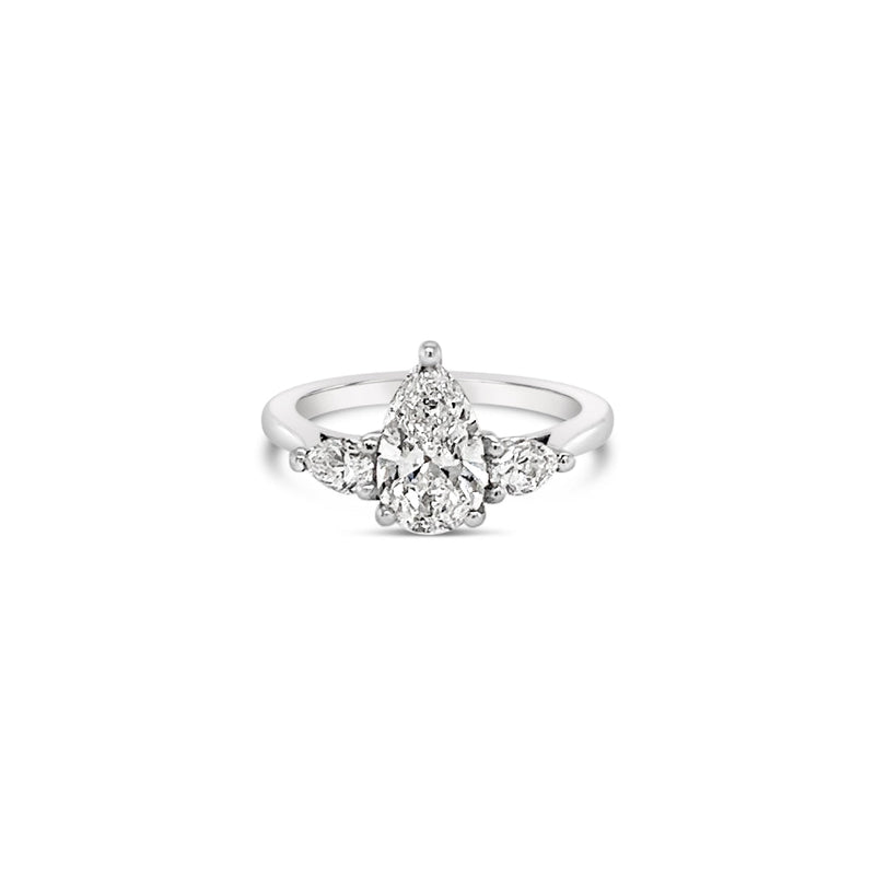 1.16ct Pear side stone ring