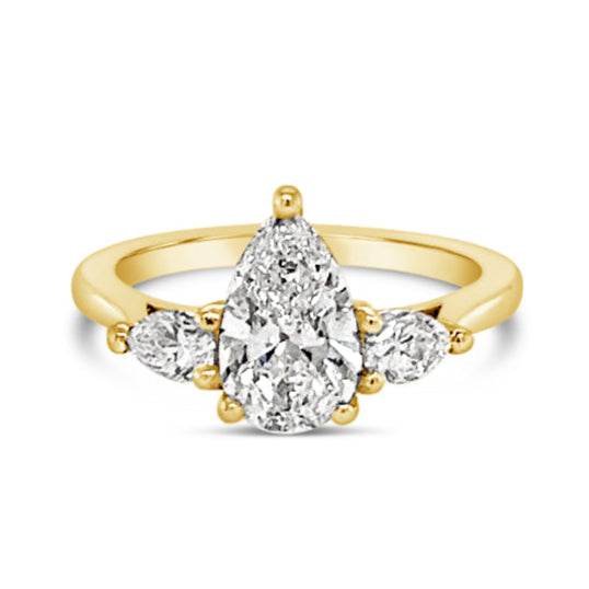 Bluebell Pear Cut Three Stone Diamond Ring