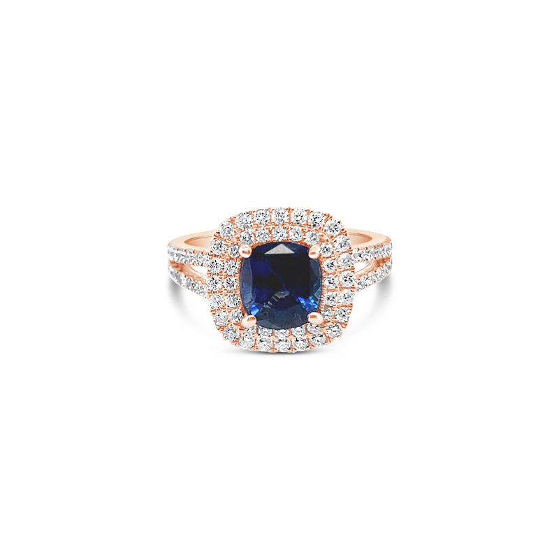 Jasmine Double Halo Sapphire Ring