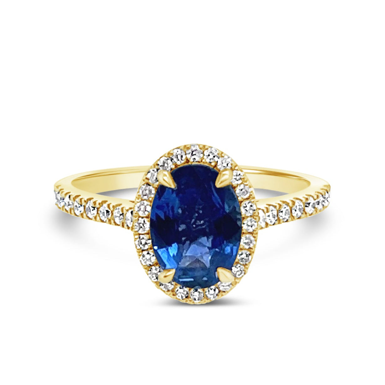 Peony Oval Halo Sapphire Ring