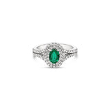Jasmine Oval Halo Emerald Ring