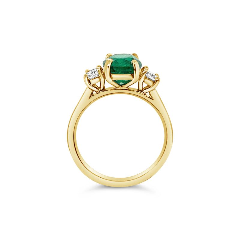 Primrose Green Emerald & Diamond Ring