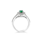 Jasmine Oval Halo Emerald Ring