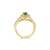 Jasmine Oval Halo Emerald Ring