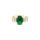 Primrose Green Emerald & Diamond Ring